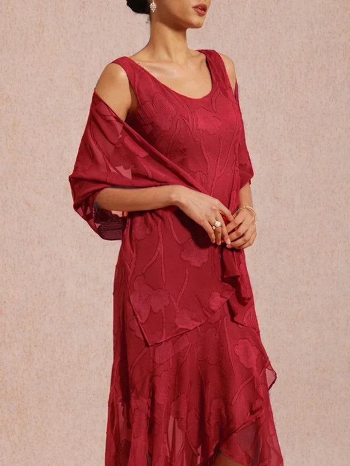 Transparante chiffon sjaal met bloemen