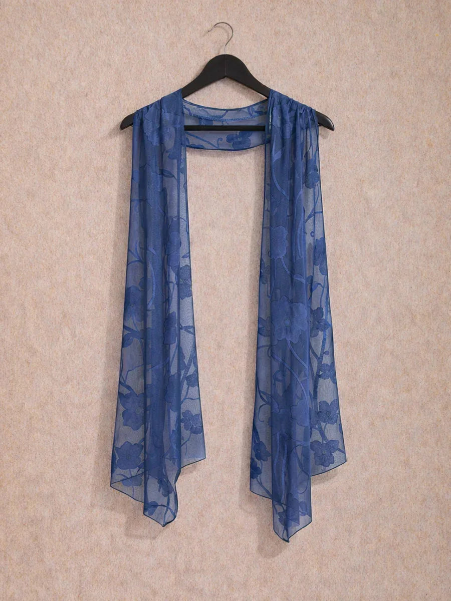 Transparante Bloemen Chiffonsjaal