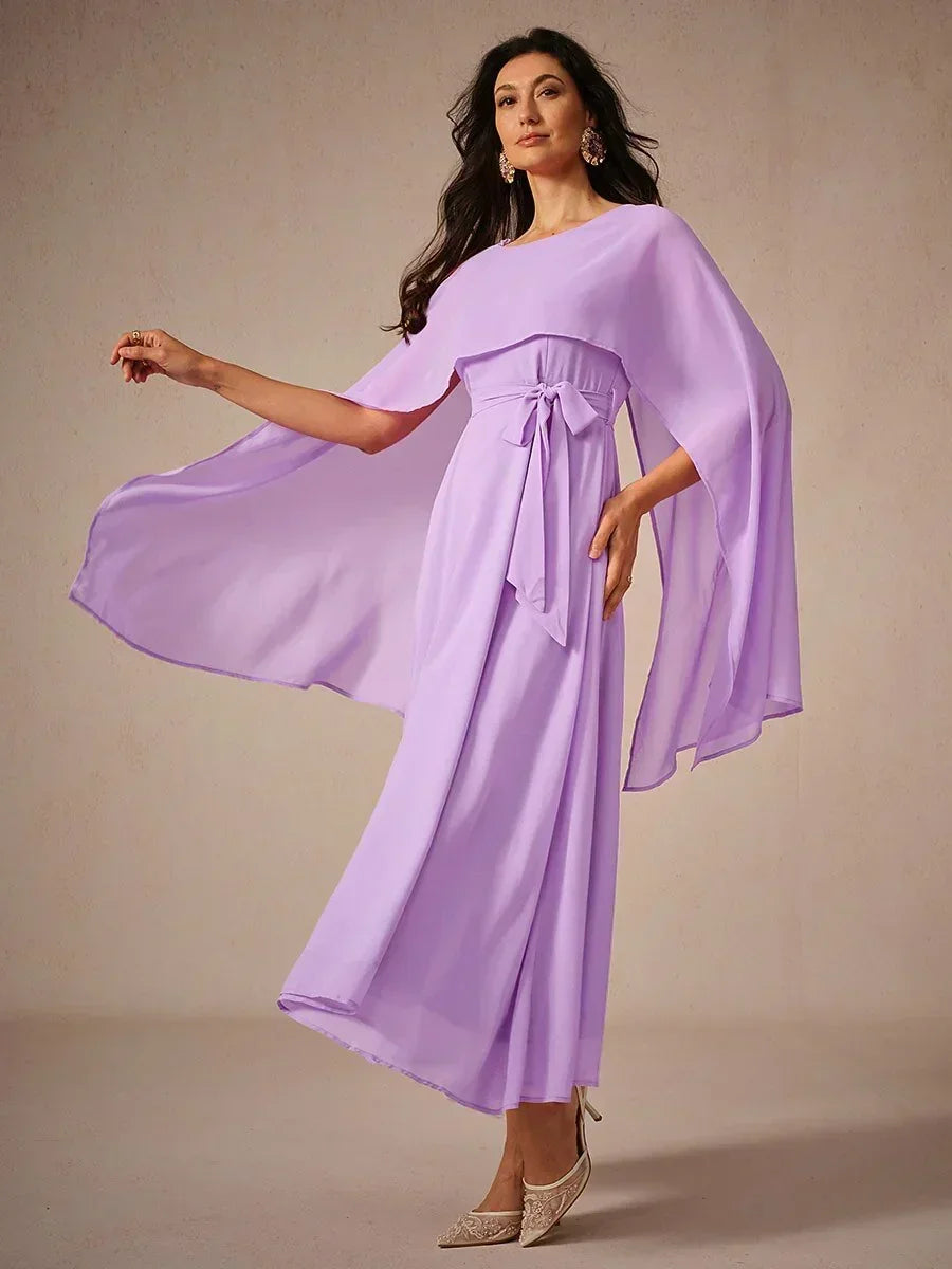 Op Twee Manieren Draagbare Doorzichtige Chiffon Maxi-jurk