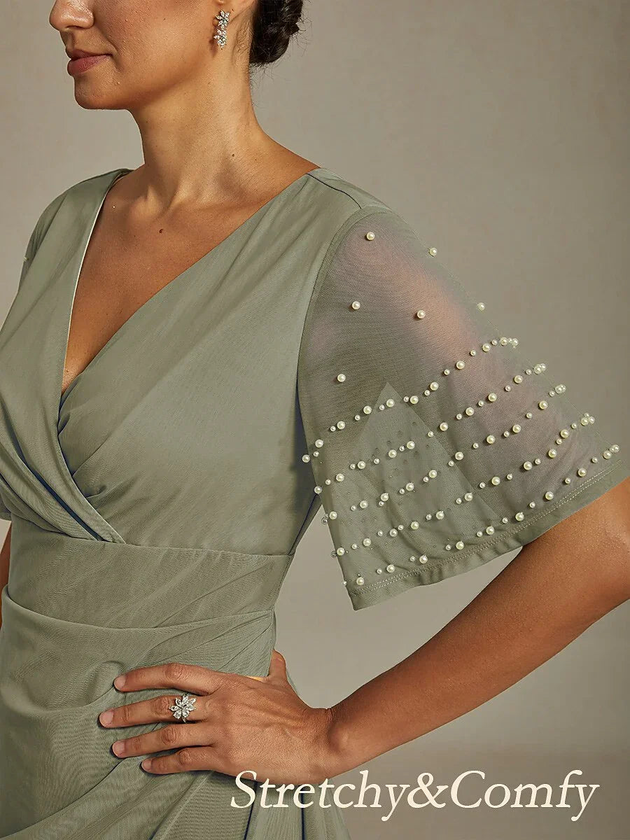 Elegante Galajurk Met Versierde Fladdermouwen