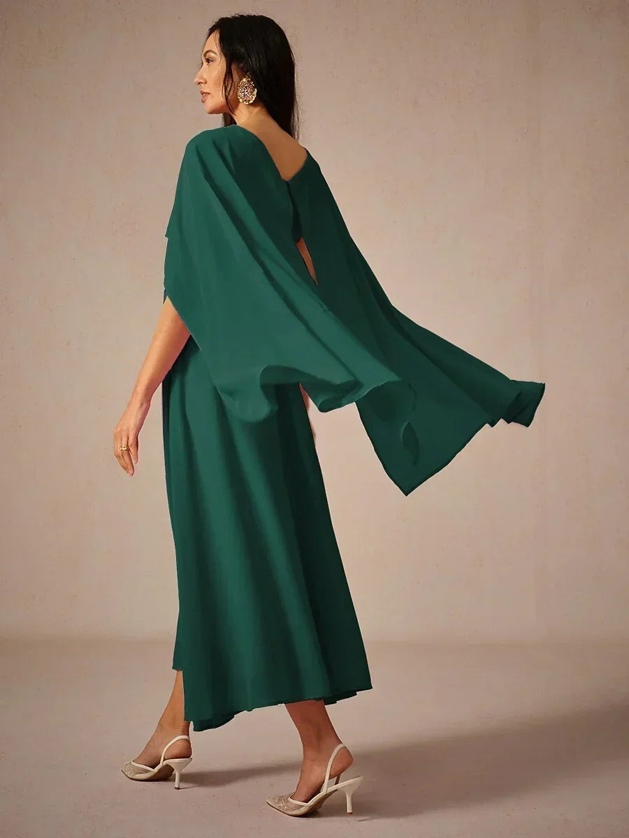 Tweezijdige Doorzichtige Chiffon Maxi-jurk