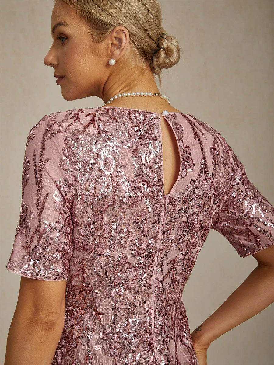 Elegante V-hals Korte Paillettenjurk