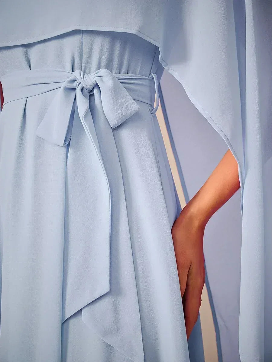 Tweezijdig Draagbare Doorzichtige Chiffon Maxi-jurk