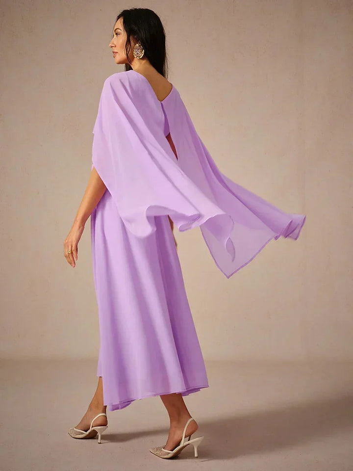 Tweezijdig Draagbare Doorzichtige Chiffon Maxi-jurk