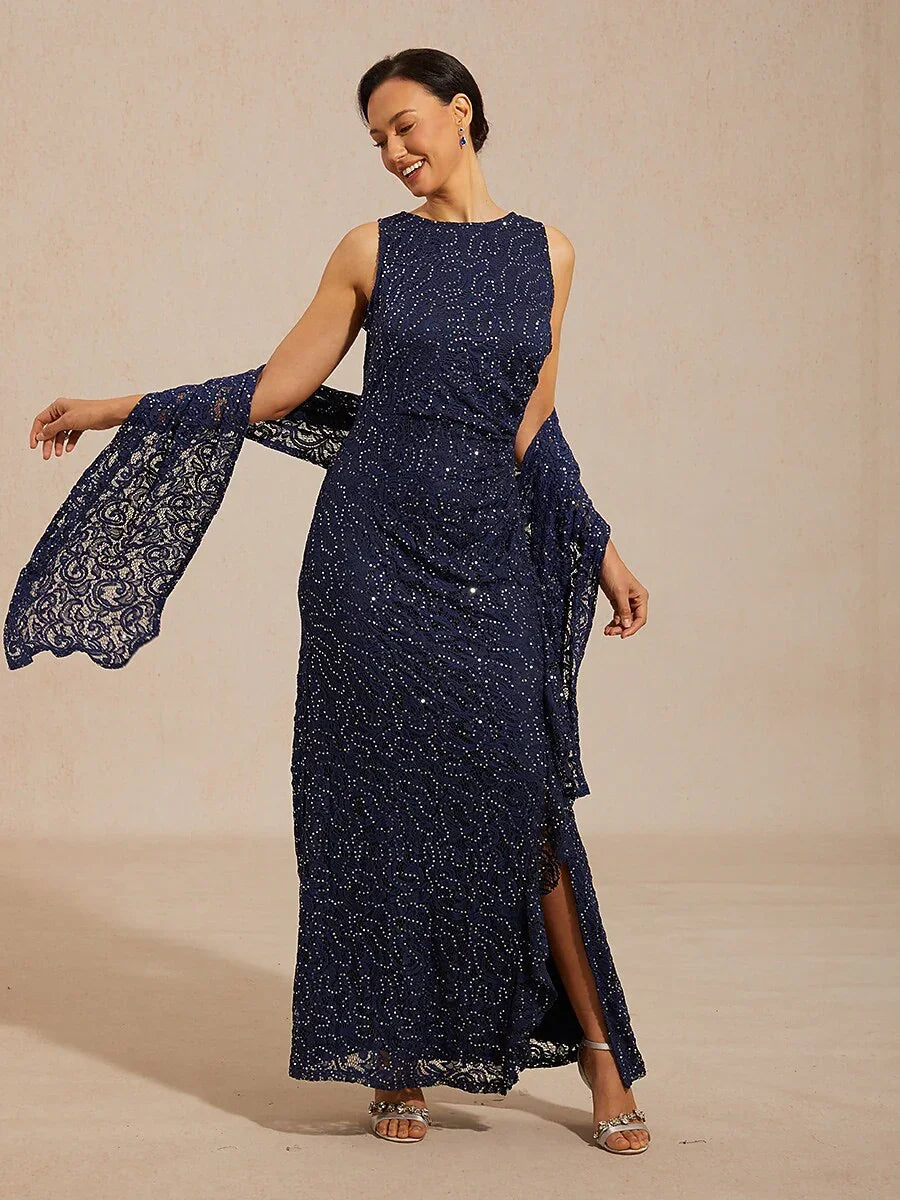 Sequin Lace Long Shawl Wrap